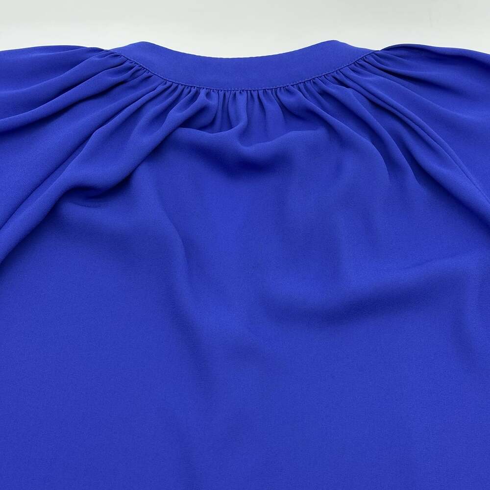 Lilly Pulitzer Anela Size XXS Royal Blue Chiffon Long Sleeve Button Up Blouse - Picture 10 of 10